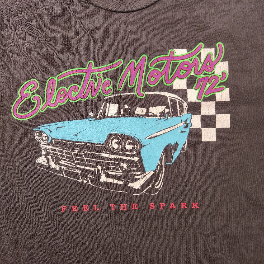 Brandy‎ Melville Electric Motors 72 Feel the Spark Graphic Tee OS Black Penelope
